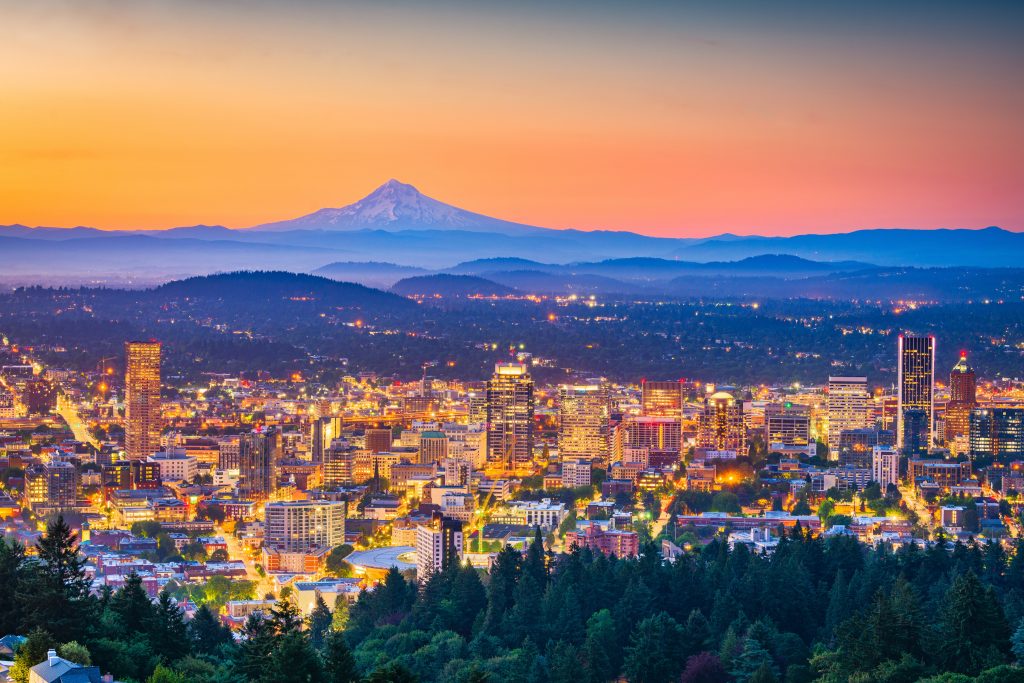 Portland, Oregon at night